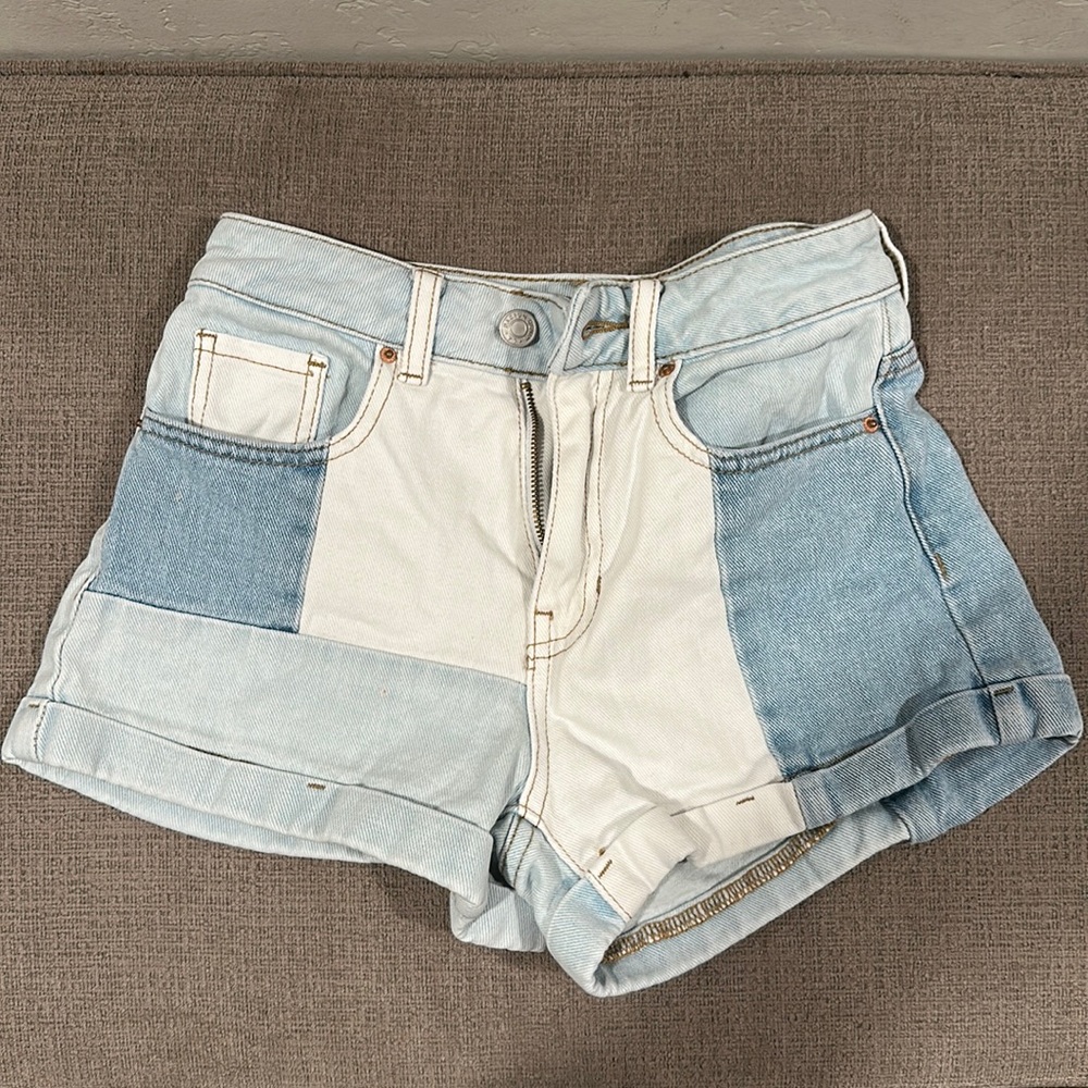 PacSun Eco Light Blue Quilted Mom Shorts